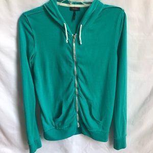 Nollie teal full-zip jacket with hood